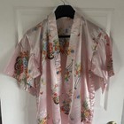 Ichi Ban Women s  Nice Japanese Geisha Kimono Pink Floral Print Open Robe Size M