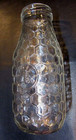 Rare Small 6  Old Clear Glass Honeycomb Bottle Honey Bee Pattern Screw Top Jar