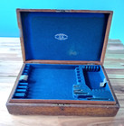 Antique Vintage Oak 2 Tier Cutlery Box Blue Felt Lining Joseph Rodgers   Sons