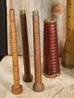 Lot Of 10 Antique Wooden Industrial Sewing Thread Bobbin Spools
