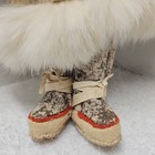 Inuit Folk Art Leather Alaska Eskimo Doll  10 5