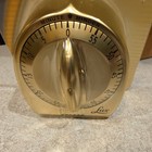 Vintage Kitchen Timer Rare Gold Colored Plastic Lux Minute Minder New Condition