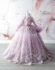 Lavender Beaded Ball Gown Girls Pageant Dresses Spaghetti Straps Princess Flower