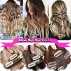 Thick Clip In Double Weft Remy Human Hair Extensions 8 Pieces Balayage Full Head