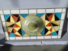 Antique Vintage Leaded Stained Glass Window Panel - Solid Piece