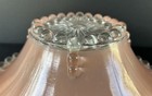 Antique Flush Mount Glass Lamp Shade Pink Clear Beaded Edge Art Deco