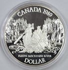 1989 Canada Proof Silver Dollar Mackenzie River With Box   Coa