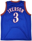Sale  Philadelphia 76ers Allen Iverson Signed Blue Jersey Beckett Witness
