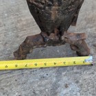 Cast Iron Owl Fireplace Andirons Pair Antique Finish Glass Eyes 14x13x8 
