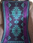 Vtg Fieldcrest Southwestern Towel Set 9 Pc Teal Purple Black Bath Hand Washcloth