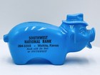 Vintage Lot 9 Hard Plastic Advertising Pig Hat Piggy Bank Coin Savings