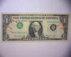 1974  1 Federal Reserve Note     inverted 2nd   3rd Print Overprint Error    rare    