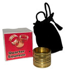 Brass Quarter Squeeze Magic Trick Close Up Coin Penetration Pass Through Rings