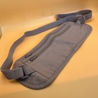 Cloth Travel Money Belt Bag Hidden Pouch Under Clothes Adjustable Tan 2 Zippers