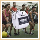 4 Digit Number Dual Clicker Golf Hand Tally Counter White Handy Convenient