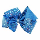 Jojo Siwa Collection Large Denim Multicolor Rhinestone Cheer Hair Bow Clip New