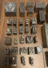 Vintage Metal wood Letterpress Letters Punctuation Symbols Printers Block  34 