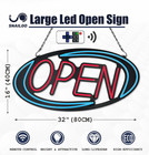 Open Signs For Business 32x16 Inch Large Bright Open Sign Neon Led Lighted remot
