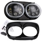 Dual Led Headlight Headlamp Projector High low Beam Drl For Road Glide 1998-2013