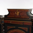Antique Victorian Renaissance Revival Walnut   Burl Inlaid Cabinet