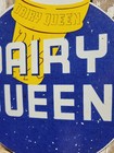 Vintage 1957 Dairy Queen Porcelain Sign Old Ice Cream Cone Sweet Advertising