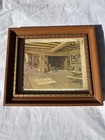 Set Of Three Vintage Lambert Framed Prints  Rustic Wooden Frames  Fall Decor