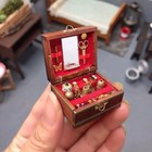 Dollhouse Miniature 1 12 Scale Wooden Vintage Luxury Jewelry Box Doll Accessorie