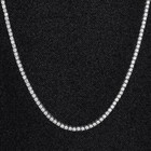 Women s Round 3mm Vvs1d Diamond 20ct Tennis Necklace Solid 14k White Gold Finish