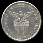 1907-s One Peso Silver Philippines Coin Au Sf Mint Us Territory Production
