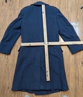 Vintage 1950s Us Air Force Blue Navy Overcoat 50s Wool Trench Coat Sz 33 R B38