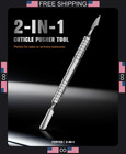 2-piece Stainless Steel Cuticle Pusher For Manicure And Nail Care