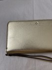 Kate Spade New York Zip Wristlet Purse Clutch Case For Cell Phones Gold Preowned