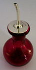 Rare Sterling Silver Cranberry Glass Bitters Bottle 1928 Antique Barware