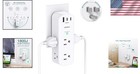 9-in-1 Surge Protector Wall Outlet Extender With Rotating Plug   Usb Ports