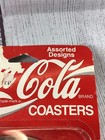 Vtg Set Of 4 Nib Coasters Coca Cola Coke Santa Xmas Plastic Christmas Round