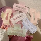 Women Clear Frosted Rectangle Hair Claw Clip Strong Grip Hair Clip Fashion