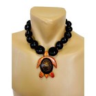 Hawaii Brown Kukui Nut Choker Lei Necklace Opihi Shell On Koa Wood Turtle Honu