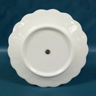 Vtg 2-tier White Milk Glass Snack Tray Red Poinsettias Embossed Grapes Scalloped