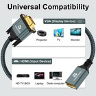 Hdmi To Vga Adapter Cable 3 3ft  Nylon Braided Hdmi Female To Vga Male Extens   
