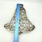 Vintage Bell Shaped Trivet Or Hot Pad Ornate Filigree Metal Decor