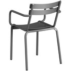 Lancaster Table   Seating Matte Gray Powder Coated Outdoor Arm Chair -5ct