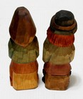 Man   Woman Peasant Figurine Statues Wooden Hand Carved Painted Vintage 10 5 