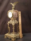 Antique 1800s French Bronze Oriental Eagle Elephant Figural Portico Mantle Clock