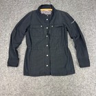 Columbia Womens Black Utility Field Jacket Floral Lining Size Large Snap Button