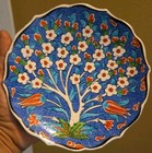 Kutahya Signed Art Turkish Pottery Hand Made Tree Of Life Plate 7  Turkiye