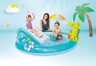 Intex57165 Gator Outdoor Inflatable Kiddie Pool Water Play Center With Slide 