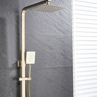 Brushed Gold Shower Faucet Set Exposed Rainfall Shower System With Tub Spout Tap