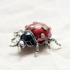 Enamel Rhinestone Ladybug Brooch Pin Vintage Style Insect Jewelry Gift New