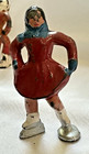 Vintage Barclay manoil  Cast Metal Skier Skater Sledding Lot Of 5 Guys And Gals