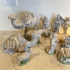 Vintage Holland Mold Elayne 1976 Blue Ceramic 18 Piece Nativity Set